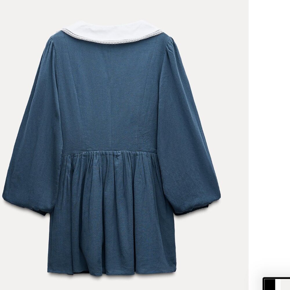 ZARA SHORT DRESS WITH PETER PAN COLLAR SIZES M,L NEW WITH TAG! - Picture 6 of 6